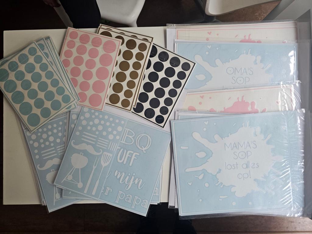 Partij vinyl stickers: BBQ, Muurstickers, Sop, Ophalen of Verzenden, Nieuw, Meerdere stickers