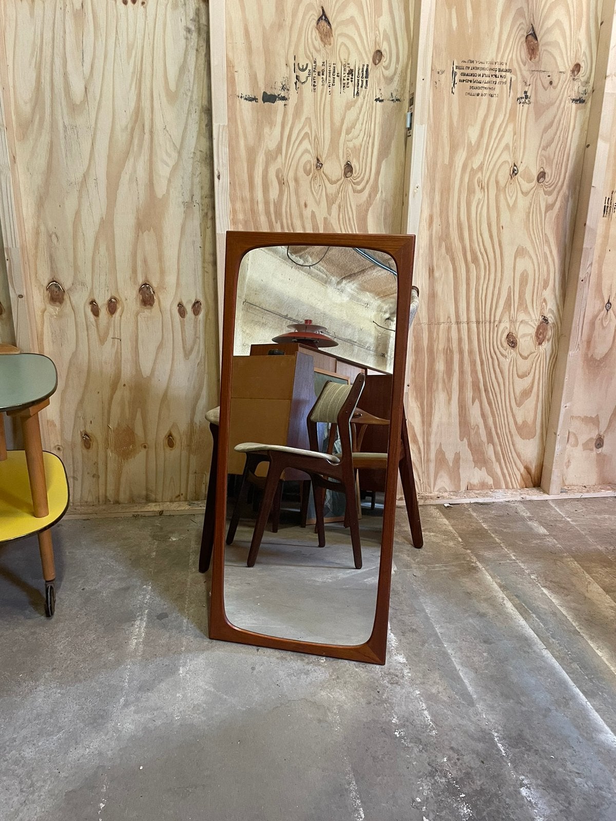 Vintage deens design spiegel teak retro, Huis en Inrichting, Woonaccessoires | Spiegels, Ophalen, Gebruikt, Rechthoekig