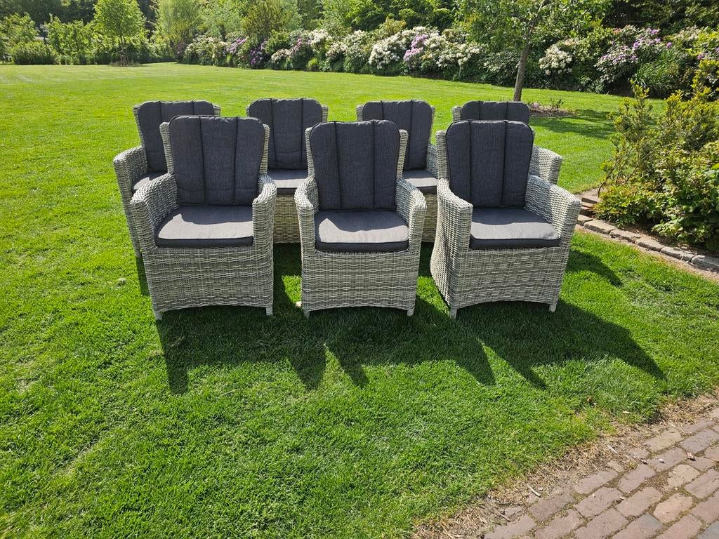 7 Zo Goed Als Nieuwe loungestoelen/diningstoelen/tuinstoelen, Tuin en Terras, Tuinsets en Loungesets, Ophalen, Zo goed als nieuw