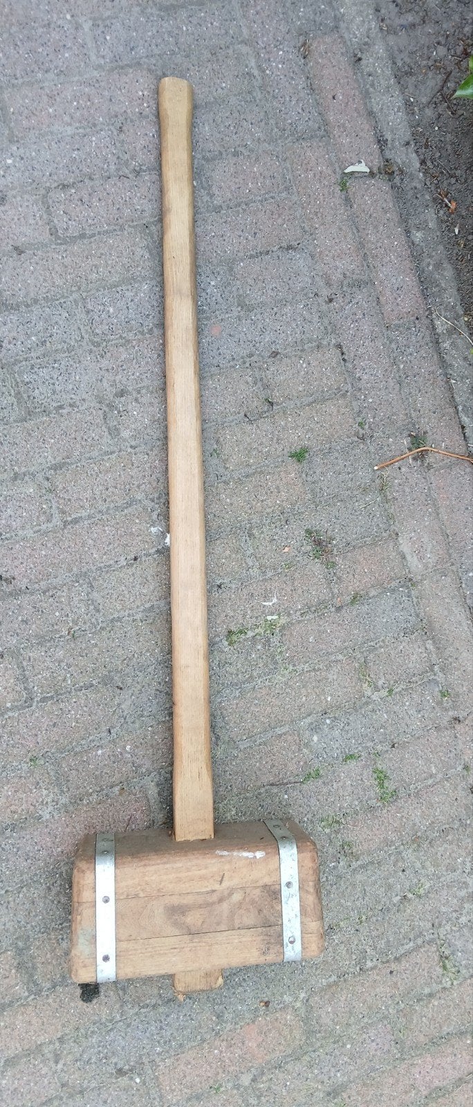 Grote houten hamer - 50 cm lang, Doe-het-zelf en Verbouw, Gereedschap | Handgereedschap, Ophalen, Gebruikt, Hamer, Overige merken