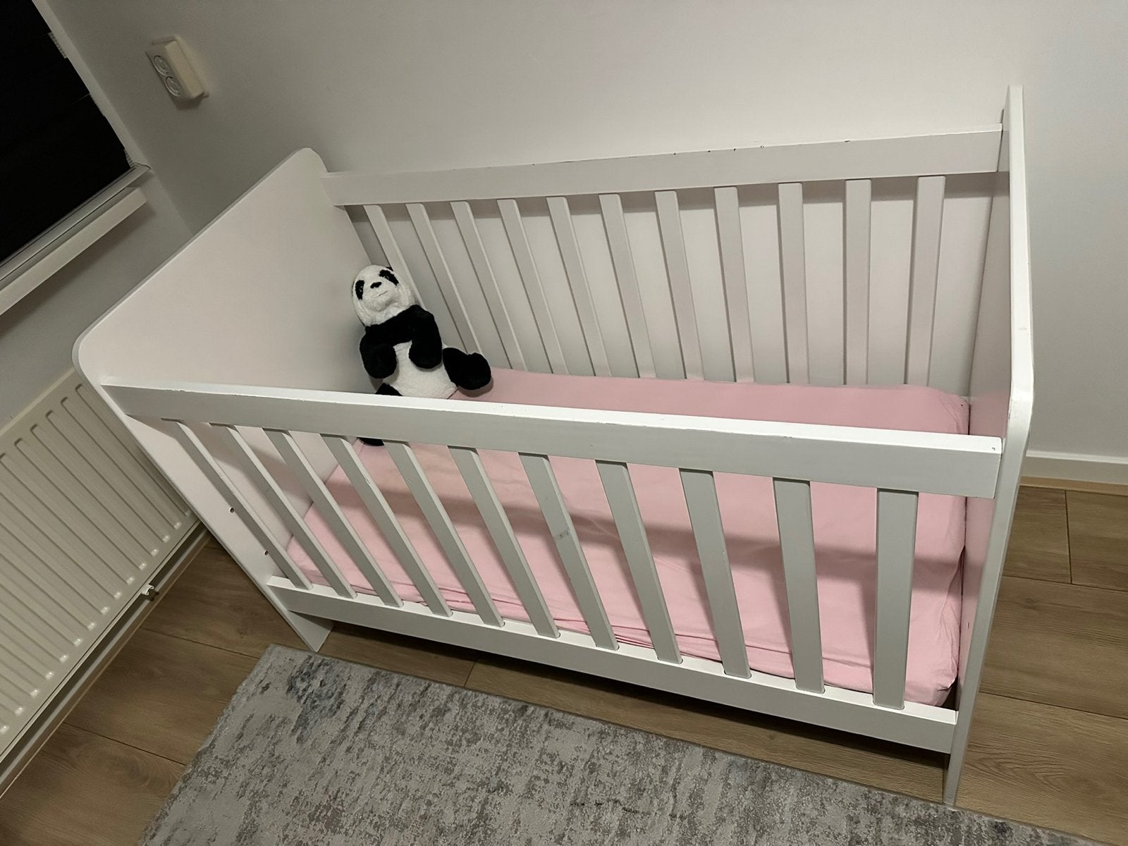 Ikea babybed 60x120 met matras en 3 lakens, Ophalen, Gebruikt, Minder dan 140 cm, Matras