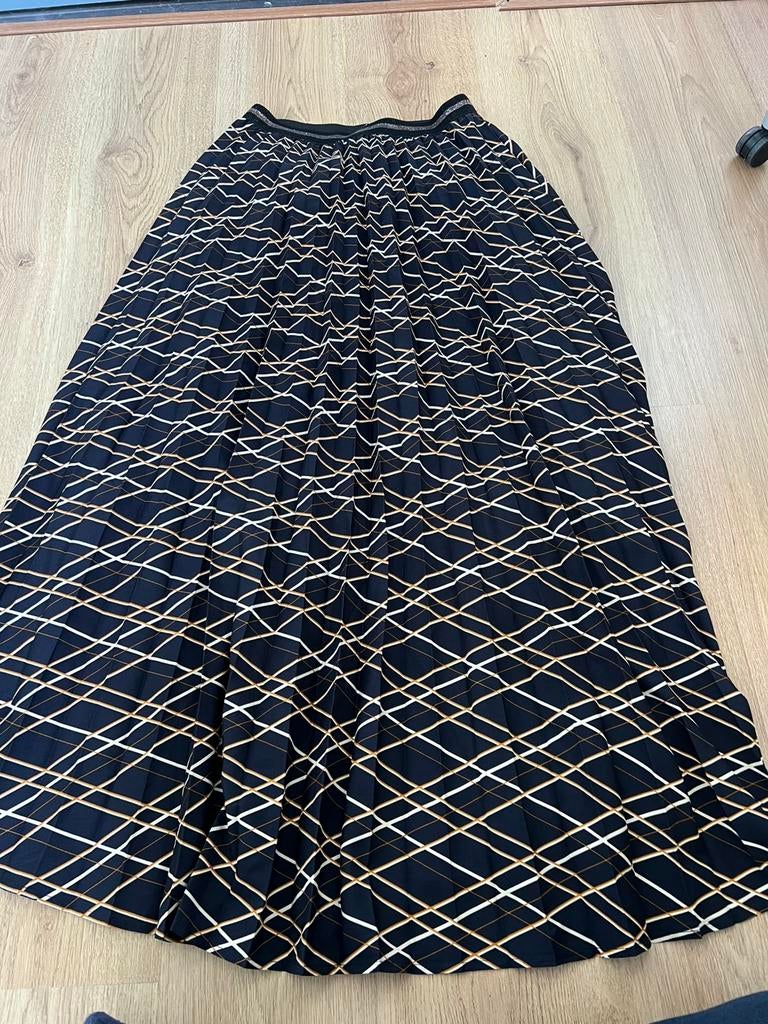 Summum plisse lange maxi rok donkerblauw 36 strepen, Summum, Blauw, Ophalen of Verzenden, Zo goed als nieuw