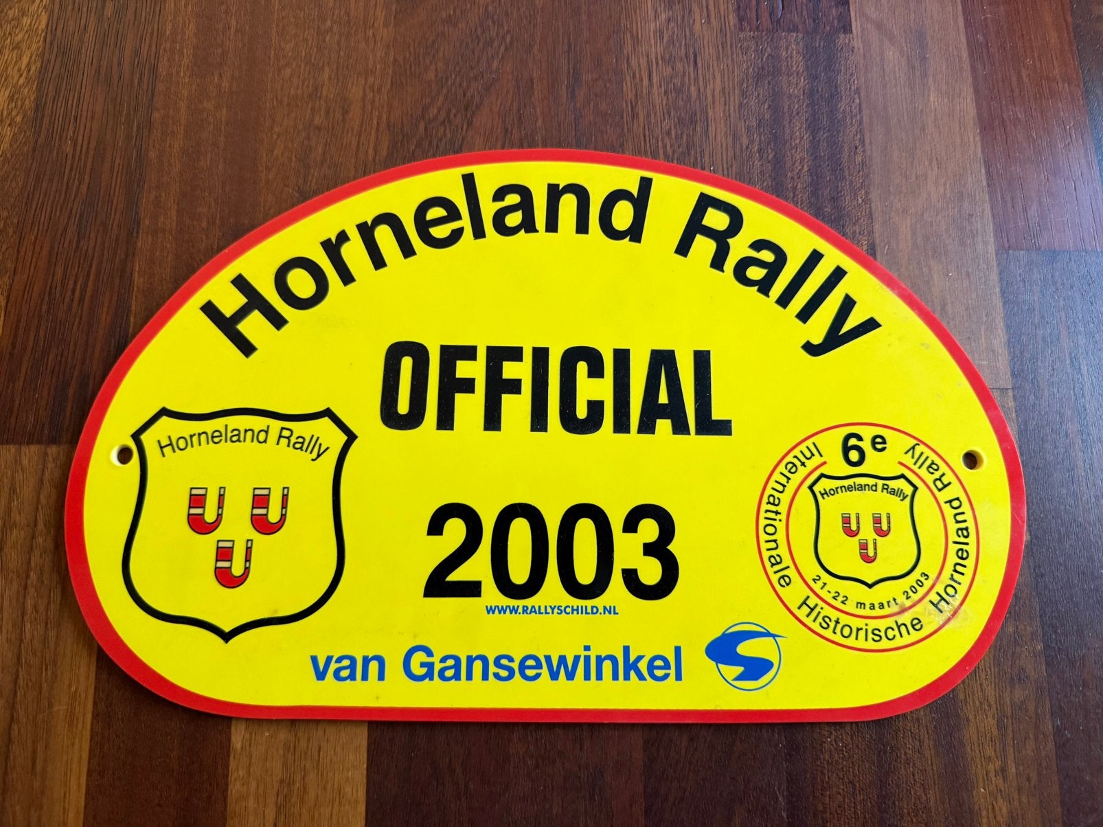 Horneland rally plaat 2003 origineel, Eén persoon