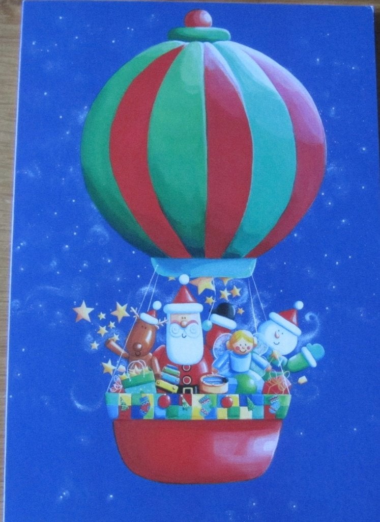 Voor het kind - kerstman in luchtballon - nieuw - code 2501c, Verzenden, 1980 tot heden, Ongelopen, Overige thema's