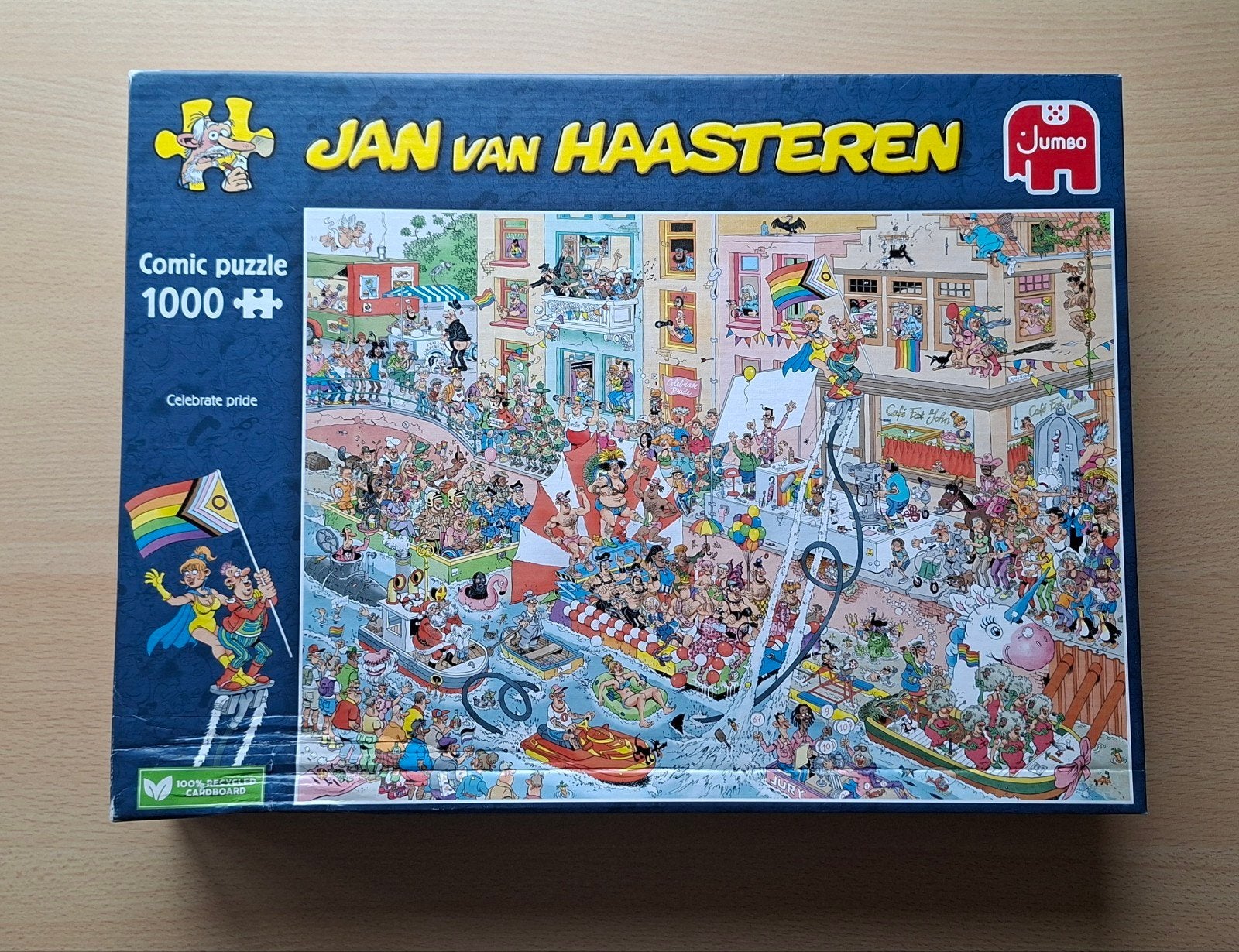 Jan v Haasterenpuzzel "Celebrate pride" 1000 stukjes, Hobby en Vrije tijd, Ophalen of Verzenden, 500 t/m 1500 stukjes, Zo goed als nieuw