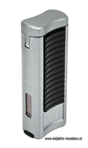RONSON PASSAT AANSTEKER 2 X JETFLAME BOOR SILVER BLACK   ro6, Verzenden, Nieuw, Tabaksdoos of Verpakking