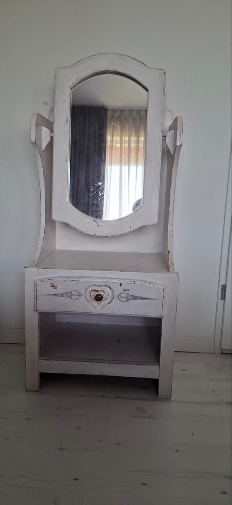 Vintage Roze Kaptafel voor Meisjes - Brocante Look, Huis en Inrichting, Tafels | Kaptafels, Gebruikt, 100 tot 150 cm, Minder dan 50 cm