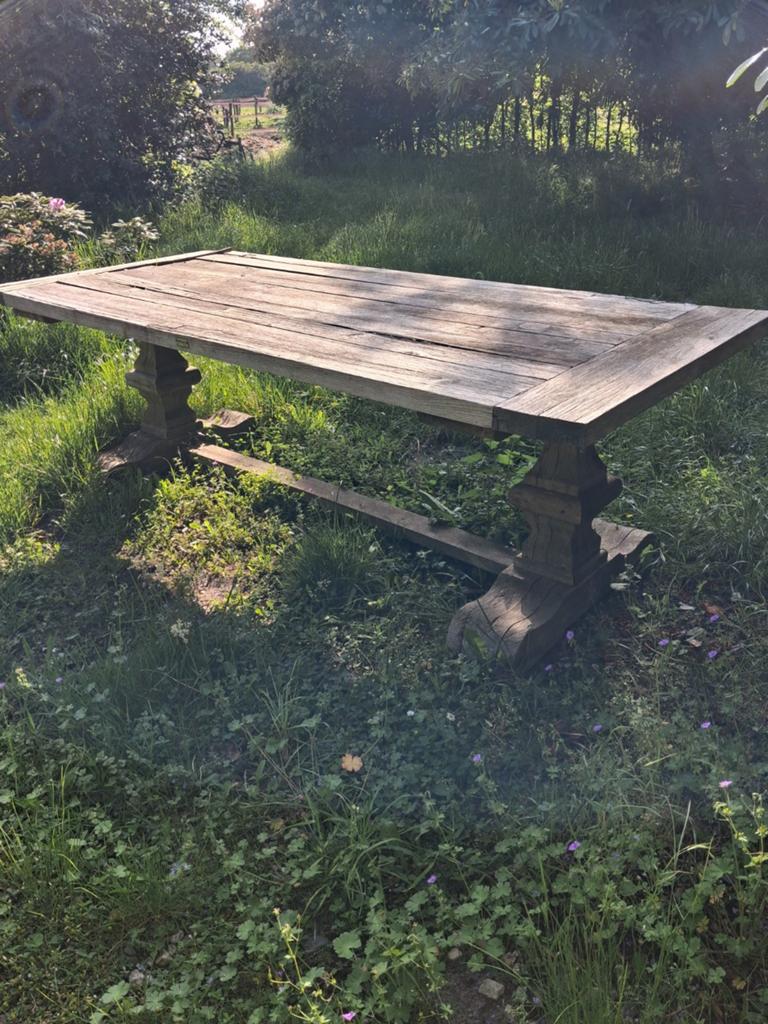 Oude klooster tafel. Ophalen in Twello., Tuin en Terras, Tuintafels, Ophalen, Gebruikt, Rechthoekig, Hout