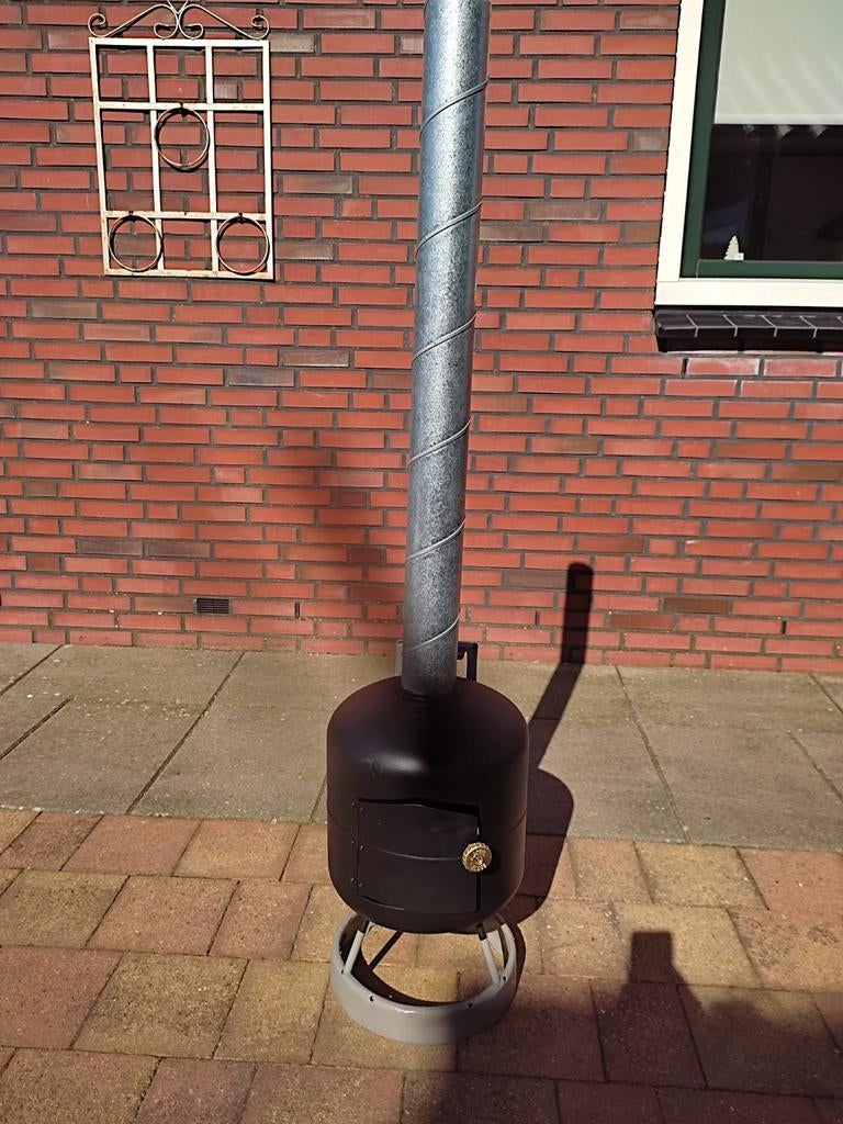 Tuinhaard 🔥houtkachel met pijp 🔥rookkanaal, Tuin en Terras, Tuinhaarden, Ophalen