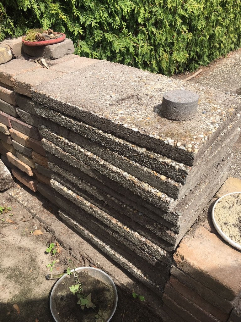 Gratis: 20 grindtegels 60x40x5, Tuin en Terras, Ophalen, Gebruikt, Minder dan 5 m², Beton
