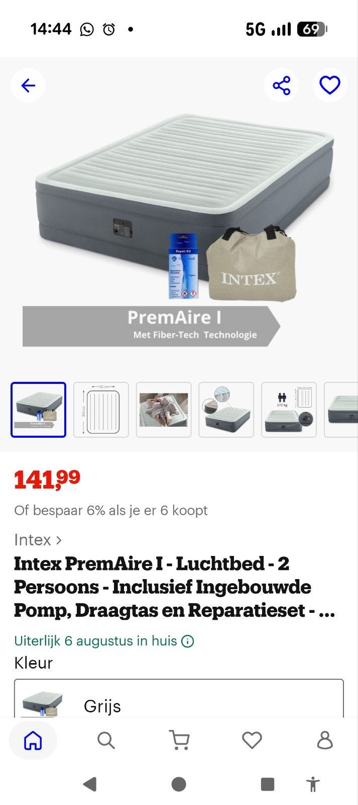 Intex luchtbed twijfelaar 191x137x46, Huis en Inrichting, Ophalen of Verzenden, Nieuw, Twijfelaar, 120 cm