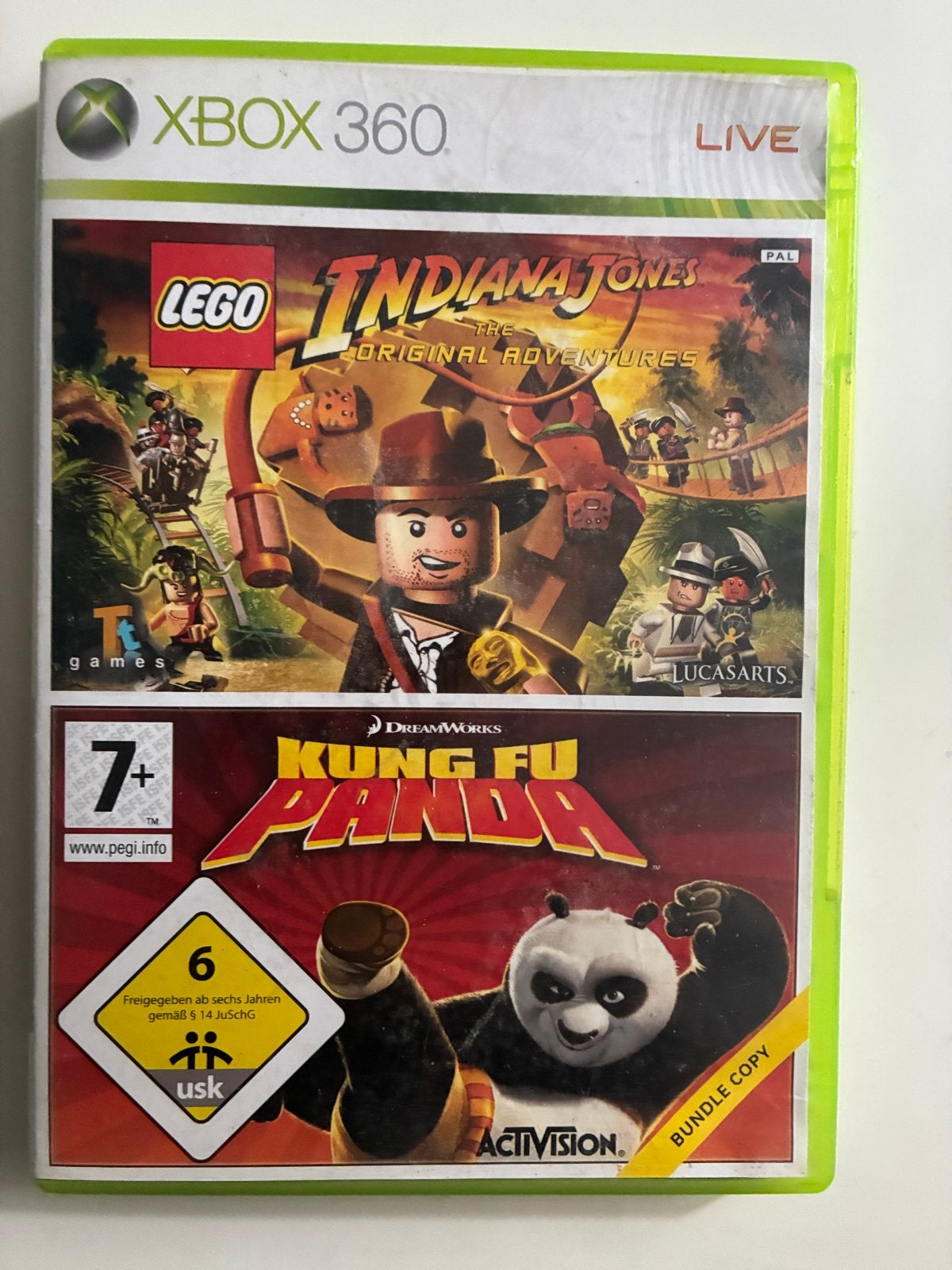 LEGO Indiana Jones & Kung Fu Panda Xbox 360, Avontuur en Actie, Gebruikt, 1 speler, Ophalen of Verzenden