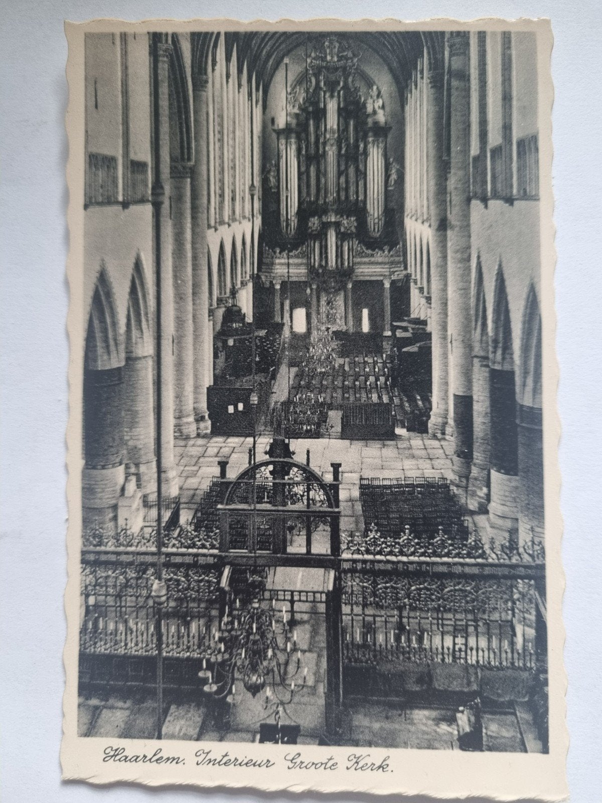 Haarlem Grote Kerk Interieur, Ophalen of Verzenden, 1920 tot 1940, Ongelopen, Noord-Holland