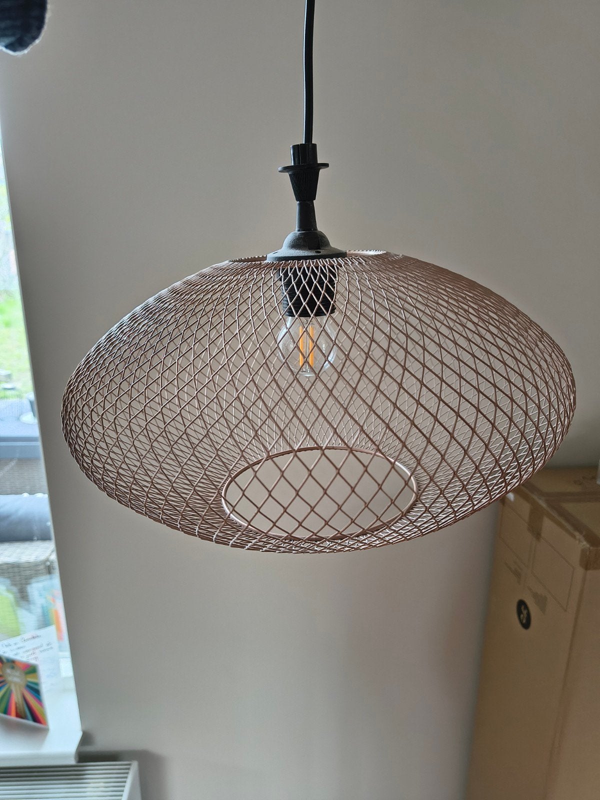 Ikea rosegouden Draadlamp - Zo goed als nieuw, Huis en Inrichting, Ophalen, Modern, Industrieel, E27 (groot), Zo goed als nieuw