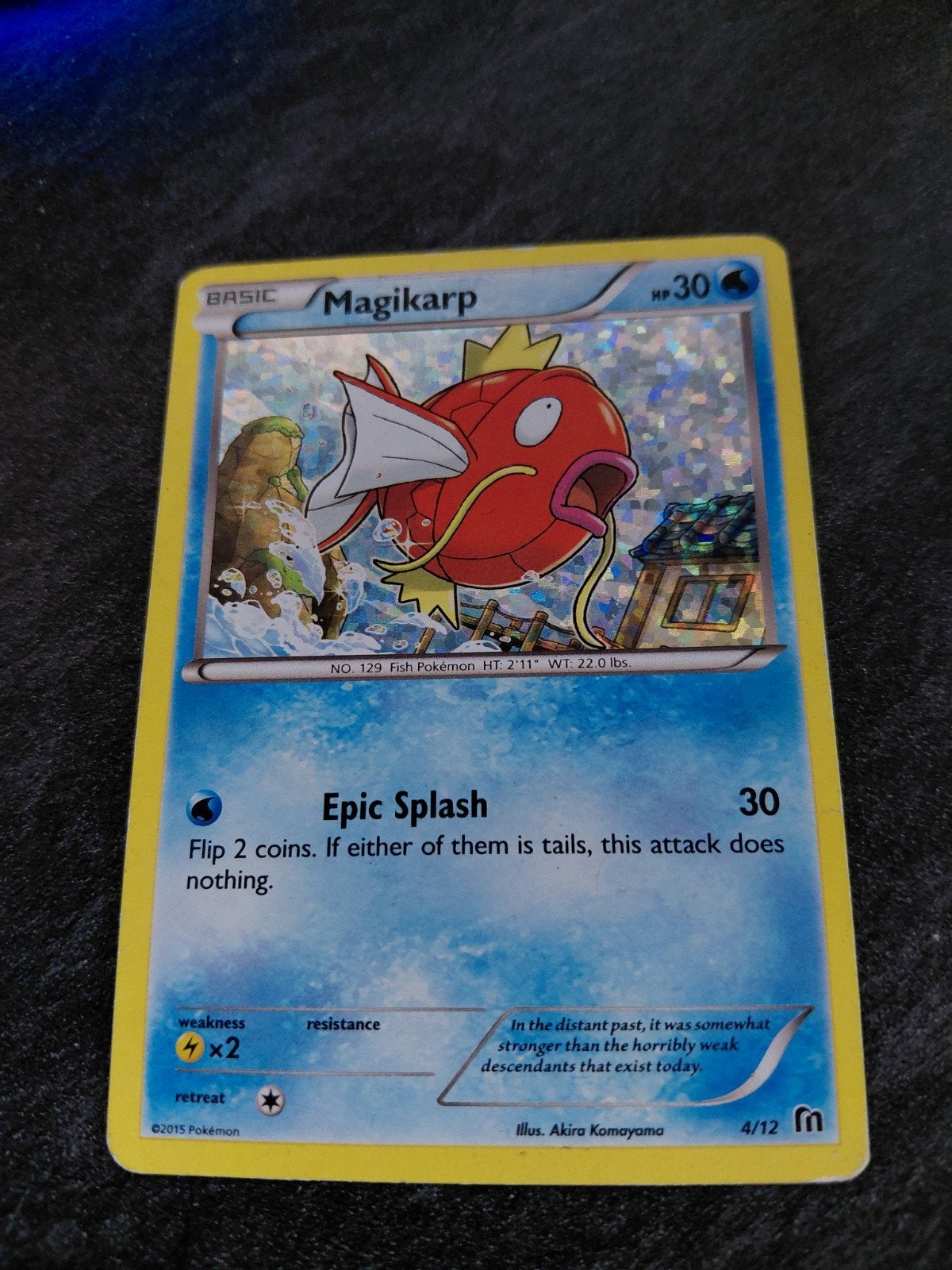 Magikarp holo - kaart 4/12 uit 2014, Ophalen of Verzenden, Zo goed als nieuw, Losse kaart, Foil