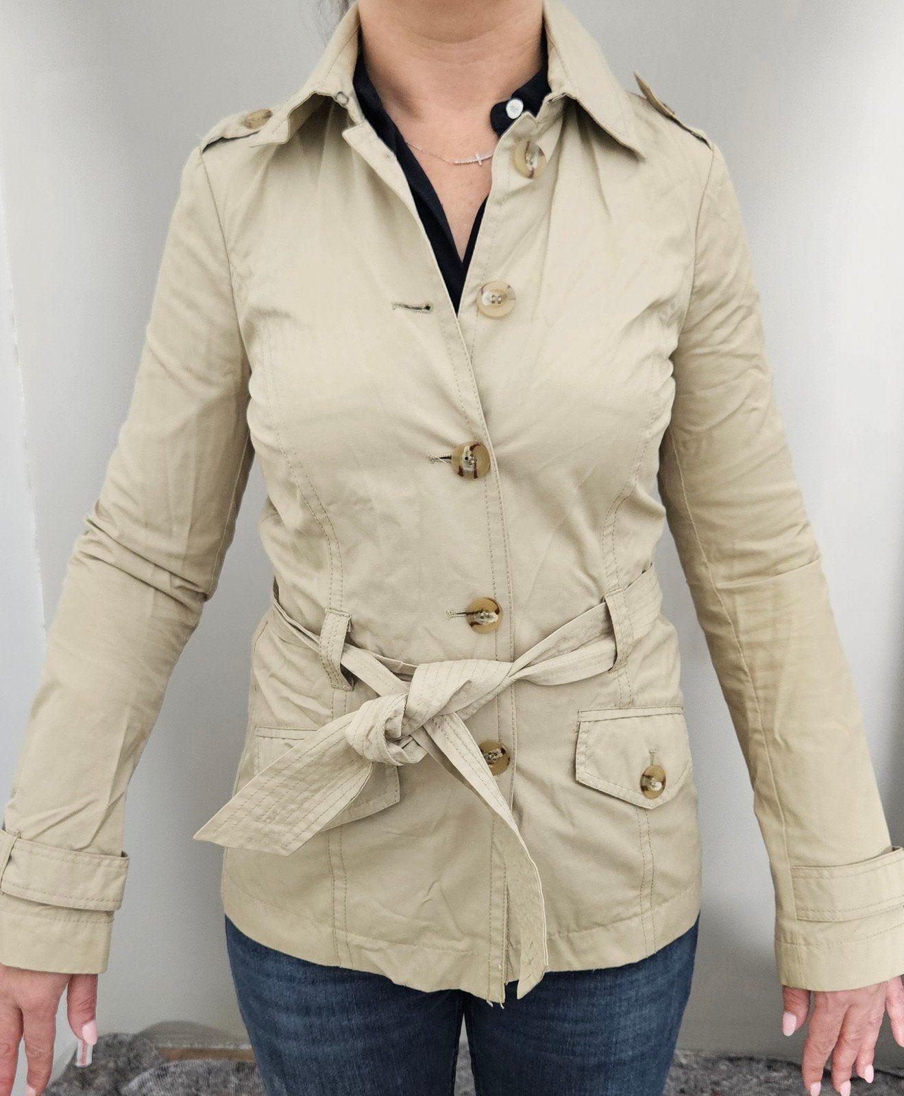 United Colors of Benetton Dames Jas Maat S, Kleding | Dames, Beige, Ophalen of Verzenden, Zo goed als nieuw, United Colors of Benetton