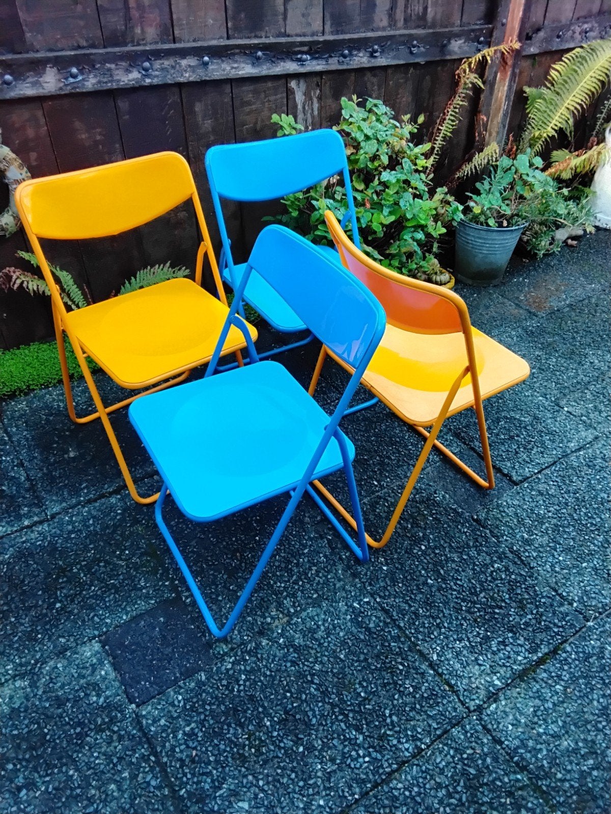 ikea klapstoelen vintage uit de jaren 80, Ophalen, Kunststof, Blauw, Zo goed als nieuw