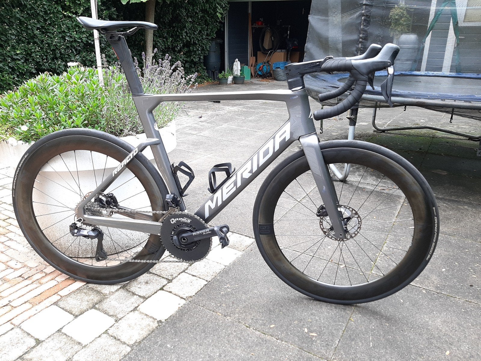 Merida Reacto 8000 Disc Di2 Ultegra L met Powermeter, Fietsen en Brommers, 28 inch, Gebruikt, Carbon, 57 tot 61 cm