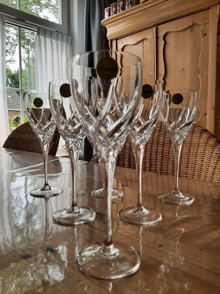 WEDGWOOD TOSCANE - 6  WIJNGLAZEN -KRISTAL, Klassiek, Ophalen of Verzenden, Zo goed als nieuw, Wedgwood