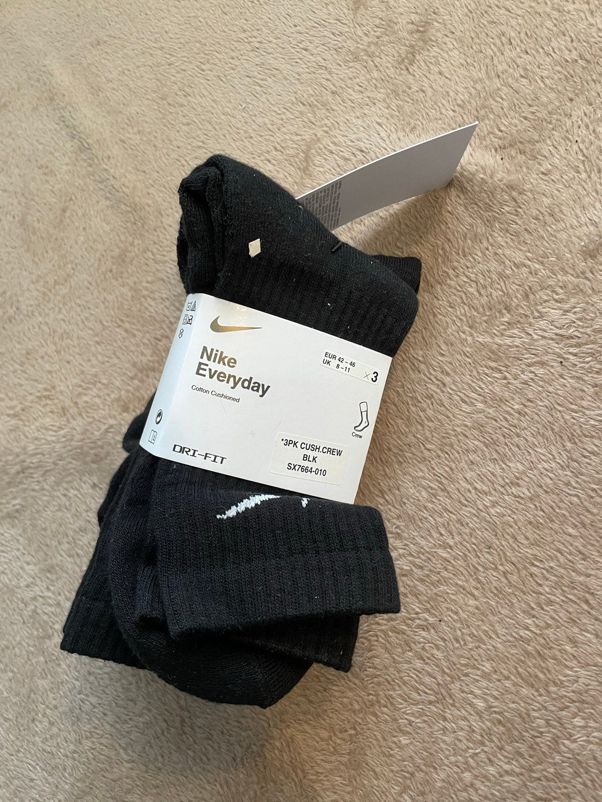 Nike Everyday Cushioned Crew Sokken - 3 paar Zwart, Kleding | Heren, Ophalen of Verzenden, Nieuw, Maat 43 t/m 46, Zwart