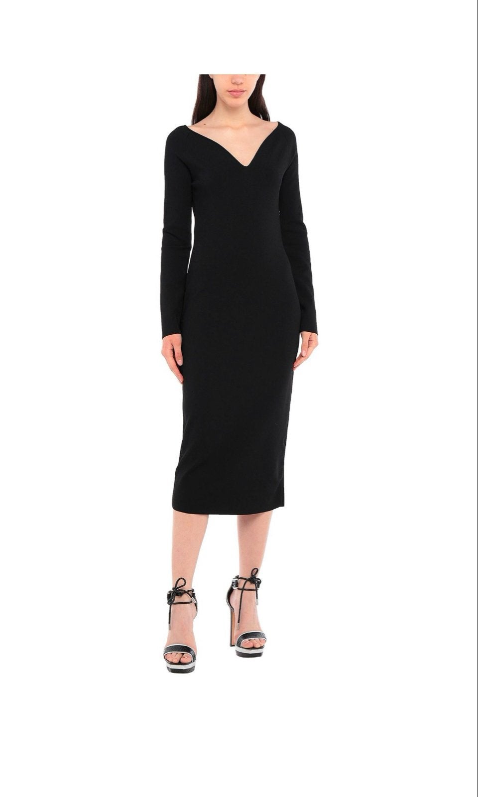 Stella McCartney Zwarte Midi Jurk met Lange Mouwen, Maat 38/40 (M), Zwart, Ophalen of Verzenden, Zo goed als nieuw