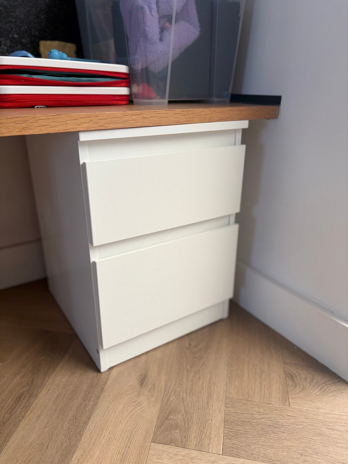 Witte ladeblok met 2 laden - Ikea, Ophalen, Gebruikt, 1 of 2 laden, Minder dan 100 cm