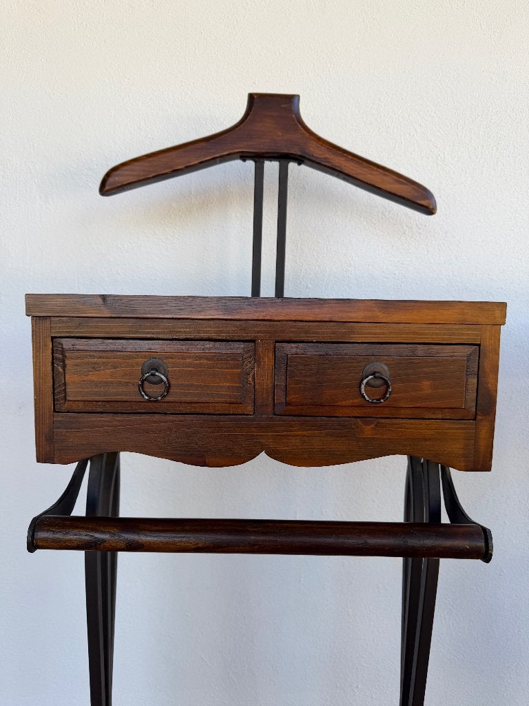 Prachtige set van 2 Vintage Dressboys (Hout & Metaal), Ophalen, Gebruikt, 100 tot 150 cm, Staande kapstok