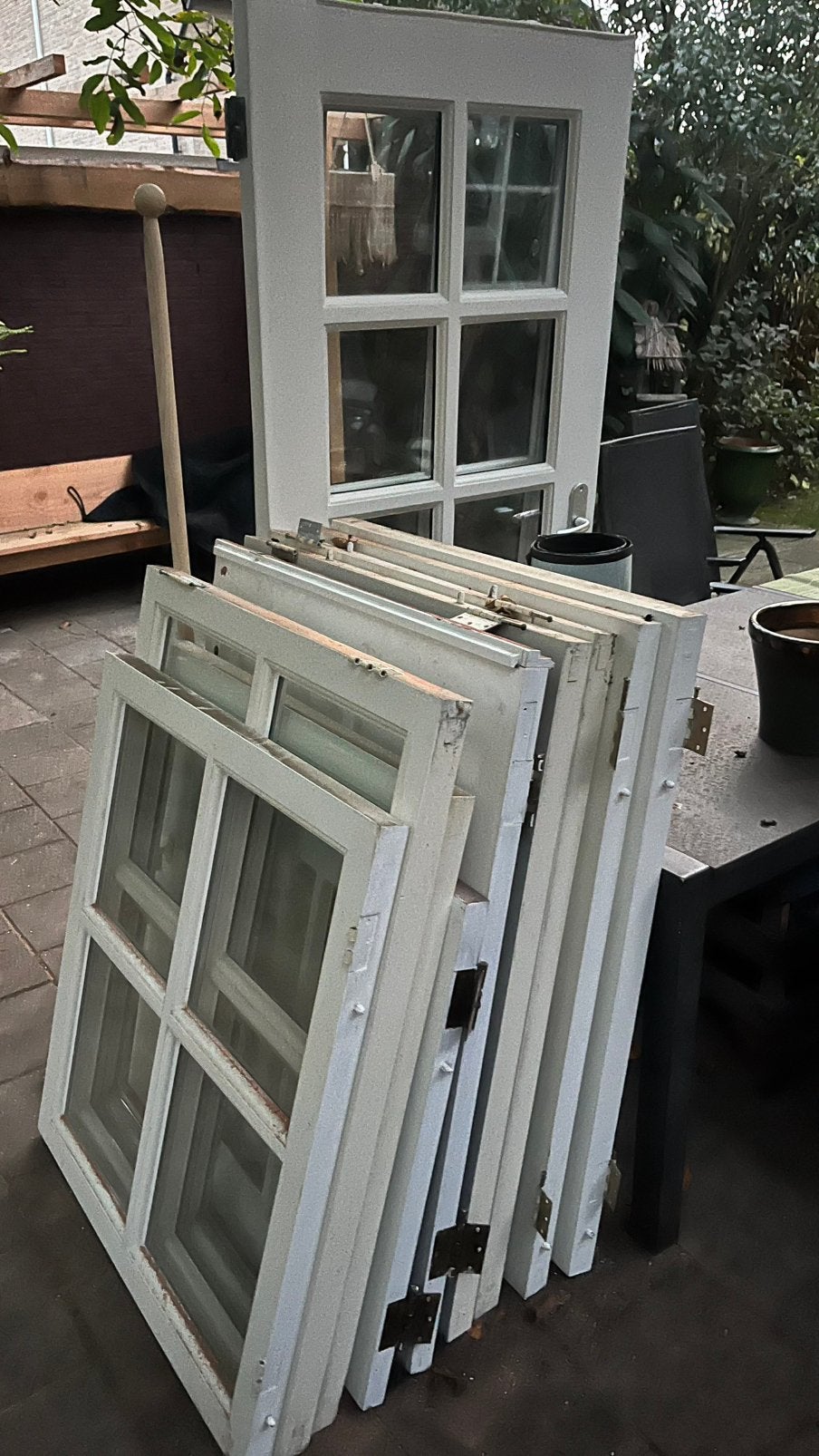 7 ramen en 3 deuren, Doe-het-zelf en Verbouw, Ophalen, Gebruikt, Buitendeur, 200 tot 215 cm