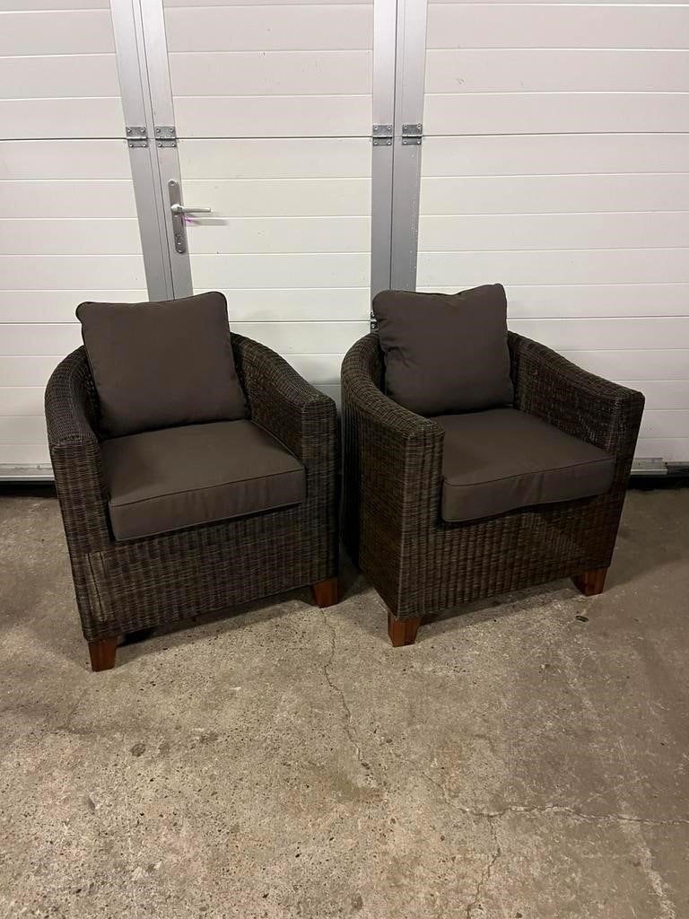 8 stuks nieuwe Luxe outdoor buiten Fauteuils wicker, Ophalen, Zo goed als nieuw