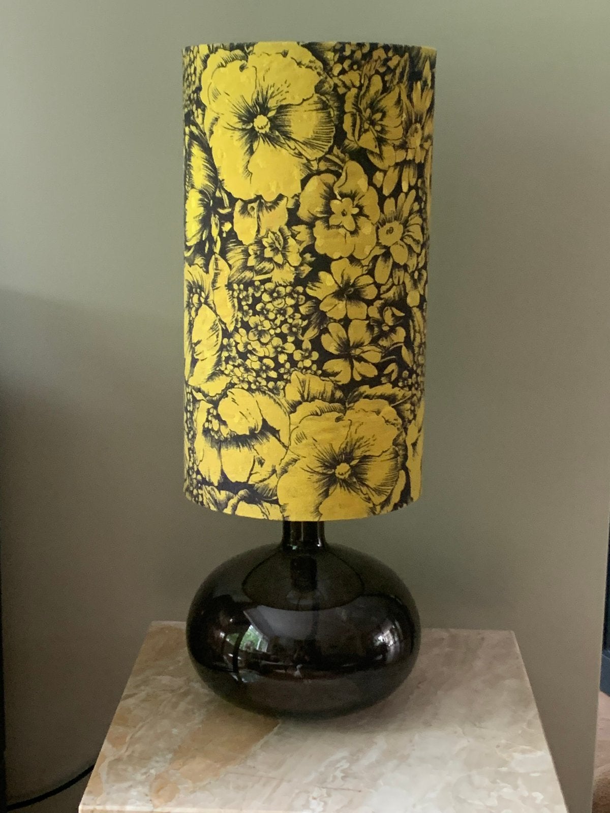 Vintage glazen lampenvoet met HK living kap, Ophalen, Vintage, IKEA, Glas