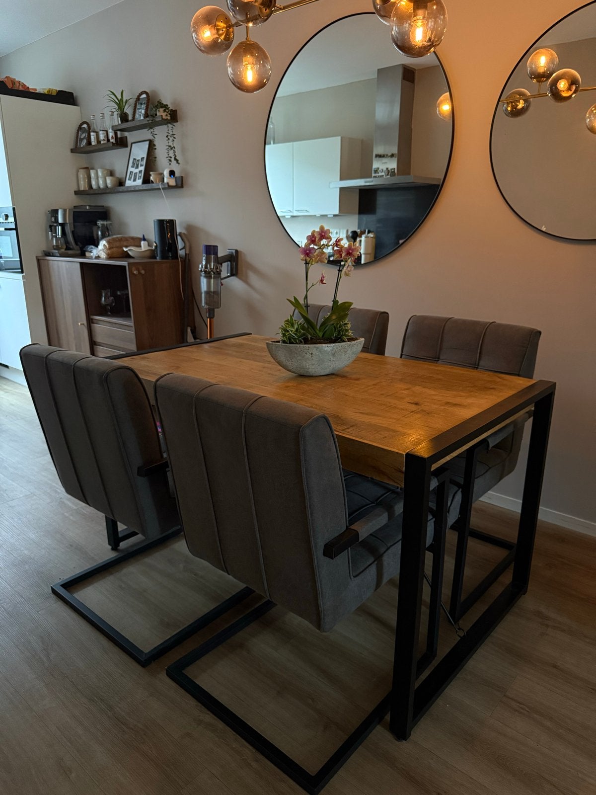 Mango houten eettafel (+stoelen)en salontafel set, Huis en Inrichting, Tafels | Eettafels, Ophalen, Gebruikt, 100 tot 150 cm, 50 tot 100 cm