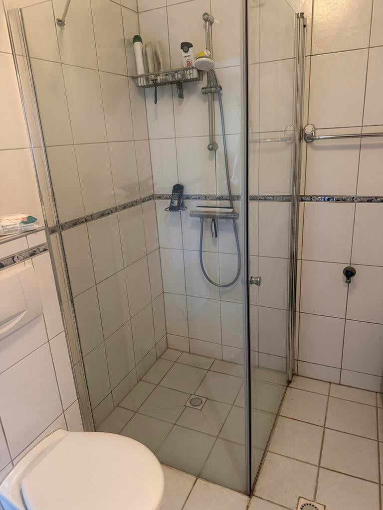 Vierkante douchecabine 90x90 cm met gebruikerssporen, Ophalen of Verzenden, Gebruikt, Glas, Douche
