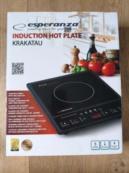 Esperanza EKHO11 Krakatau - Induction Hob-Inductiekookplaat, Ophalen of Verzenden, Vrijstaand, Inductie, 4 kookzones