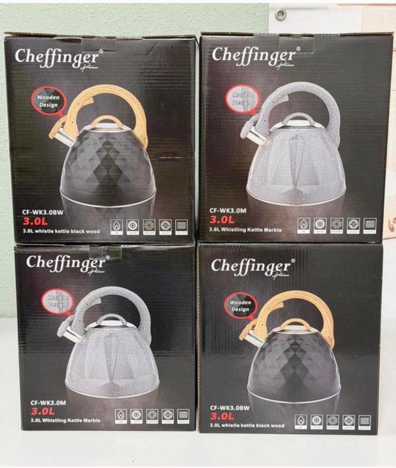 Cheffinger Fluitketel 3L Inductie RVS Zwart of Grijs – Nieuw, Nieuw, Ophalen of Verzenden, H, H