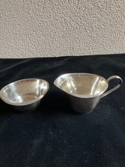 zwaar verzilverd roomstel gemerkt 1930-1940, Antiek en Kunst, Ophalen of Verzenden, Zilver