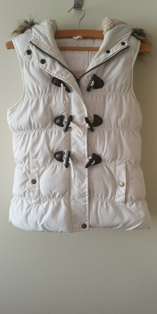 Witte bomberbodywarmer met capuchon, Ophalen of Verzenden, Zo goed als nieuw, Maat 34 (XS) of kleiner, Wit