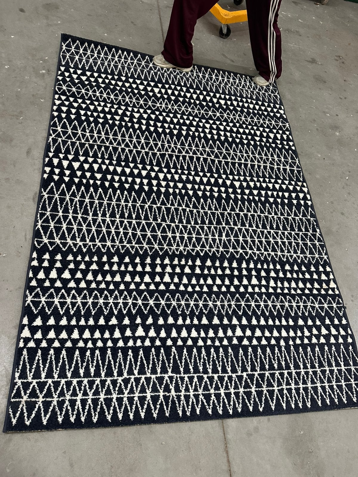 Vloerkleed d blauw wit, Ophalen, Wit, 150 tot 200 cm, 200 cm of meer