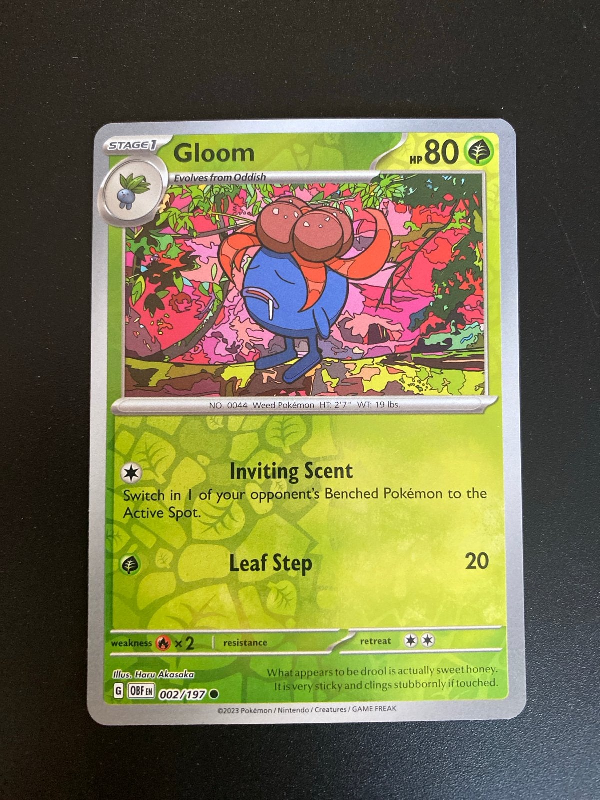 Gloom 002/197 Reverse Holo Obsidian Flames, Ophalen of Verzenden, Zo goed als nieuw, Losse kaart, Foil