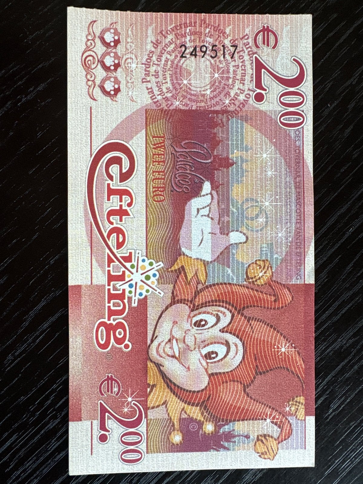 Efteling Paladijn 2 Euro Bankbiljet - Collectors Item, Ophalen of Verzenden, Zo goed als nieuw, Overige typen