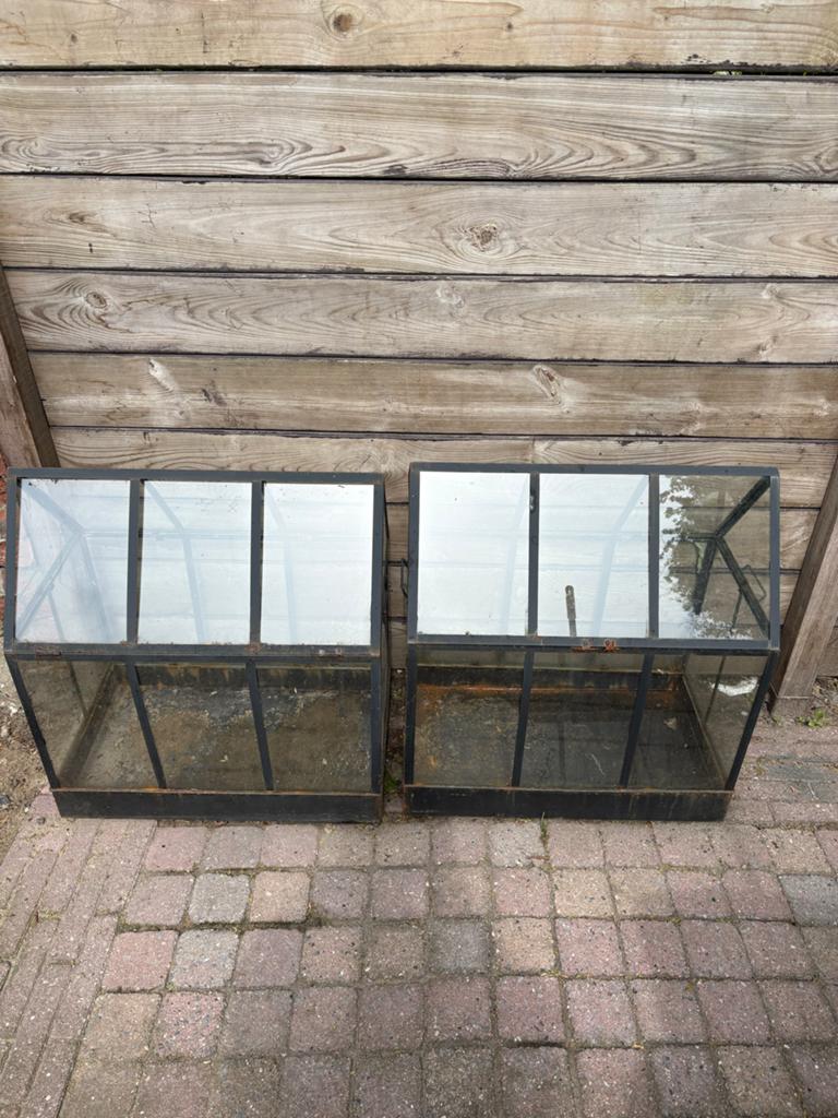 2x Glazen kweekkasjes voor tuin of balkon, Gebruikt, Kweekkas, Glas, Ophalen