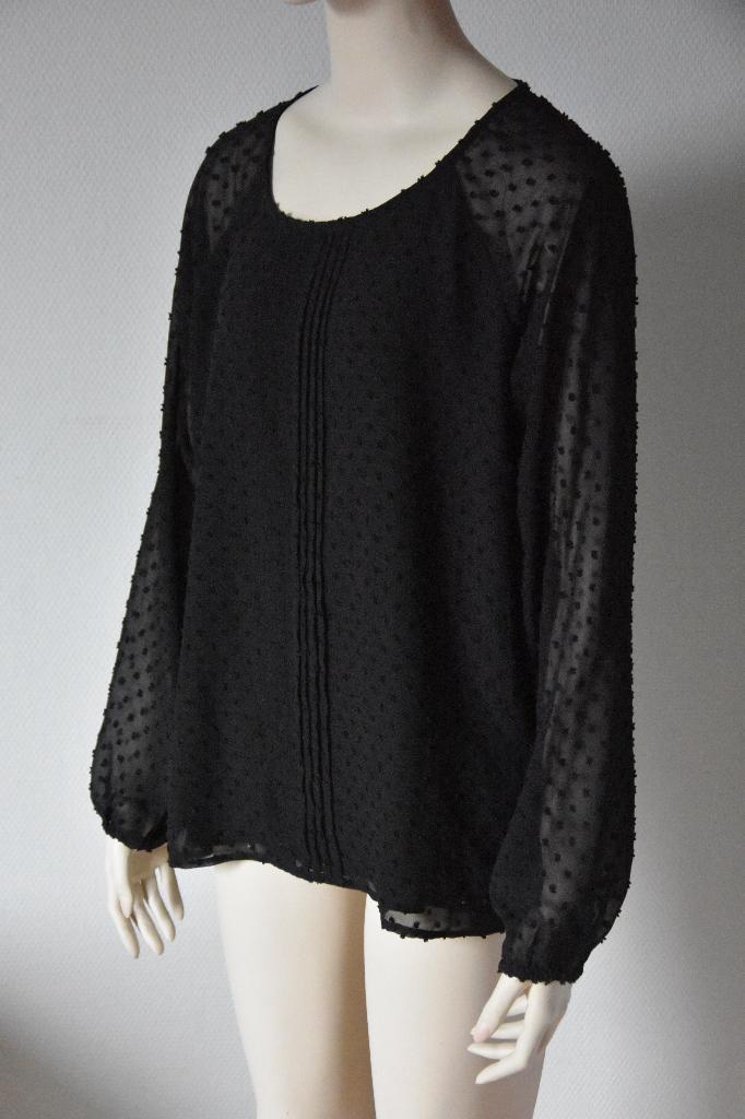 Zwarte top met mesh mouwen - Geisha, Kleding | Dames, Tops, Maat 38/40 (M), Geisha, Zwart, Ophalen of Verzenden