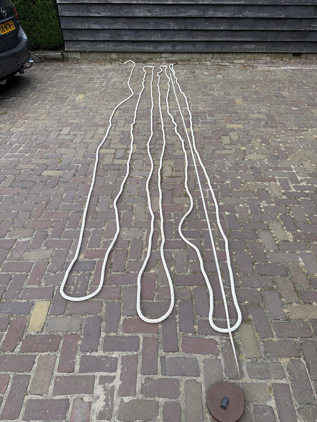 Witte landvasten / lijnen - diverse lengtes, Watersport en Boten, Ophalen of Verzenden, Gebruikt, Lijn of Blok
