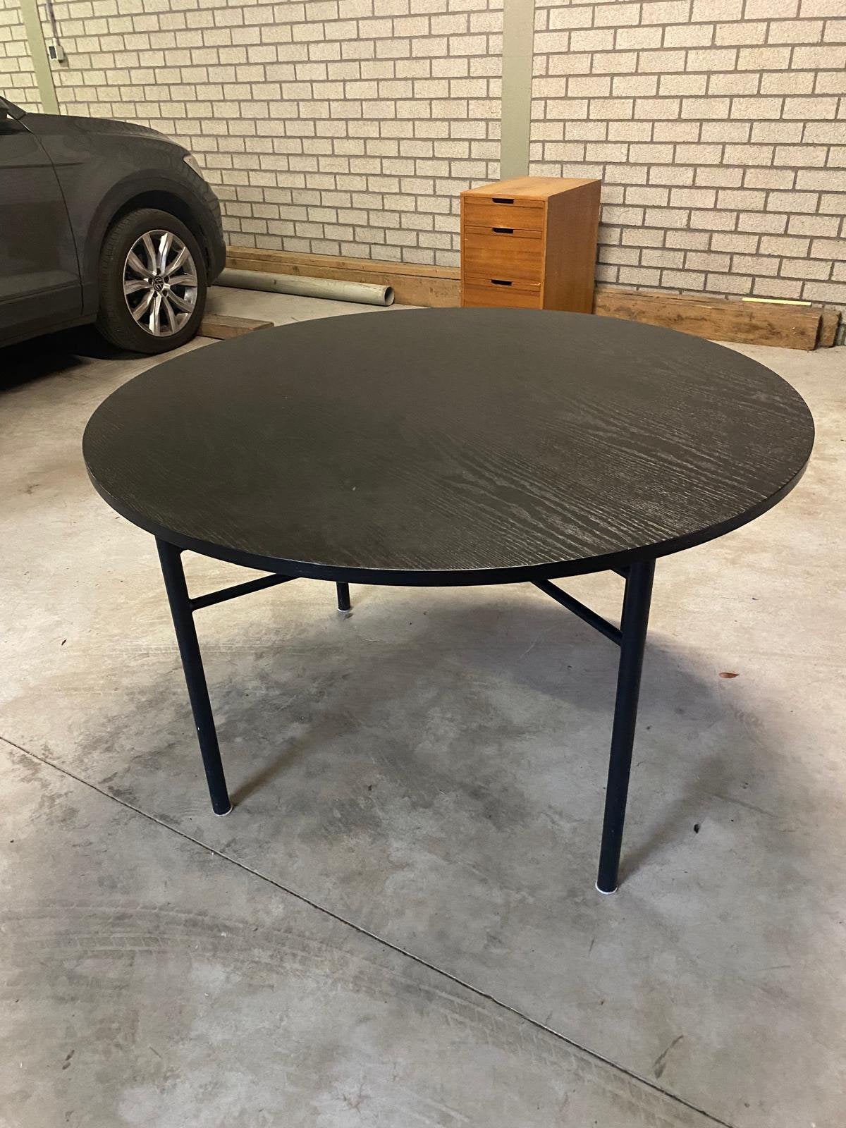 Ronde zwarte tafel, Ophalen, Kunststof, 100 tot 150 cm, Rond