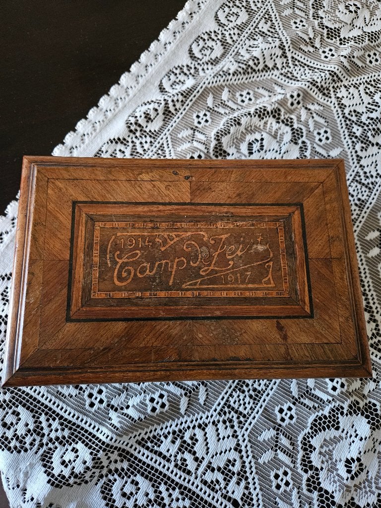 Te koop houten kistje Kamp Zeist (1914-1917), Antiek en Kunst, Curiosa en Brocante, Ophalen of Verzenden