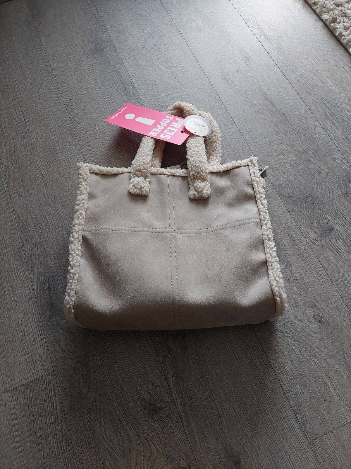 Nieuwe Beige Teddy Shopper Tas met Schouderband, Ophalen of Verzenden