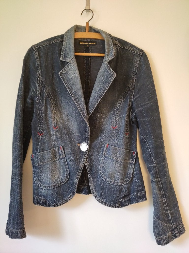 denim colbert/spijkerjasje/blazer, Maat 38/40 (M), Wonder Woman, Blauw, Ophalen of Verzenden