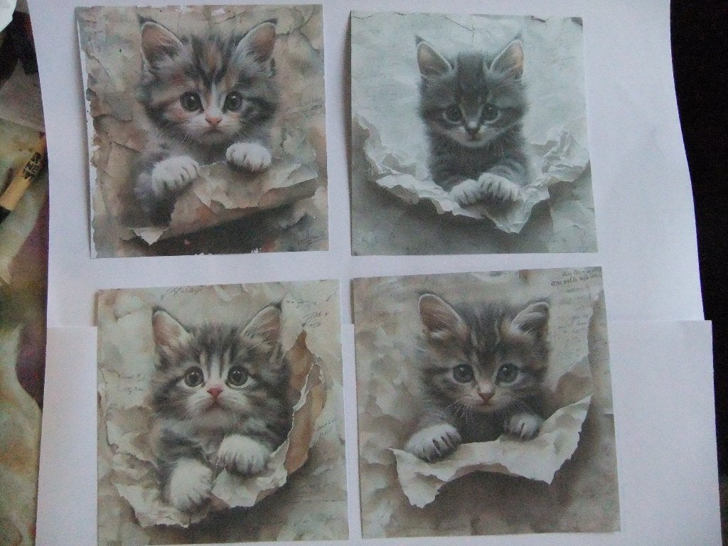 Leuke knipvellen met schattige kittens 8 verschillende 15cm, Verzenden, Nieuw, Dieren, Knipvel