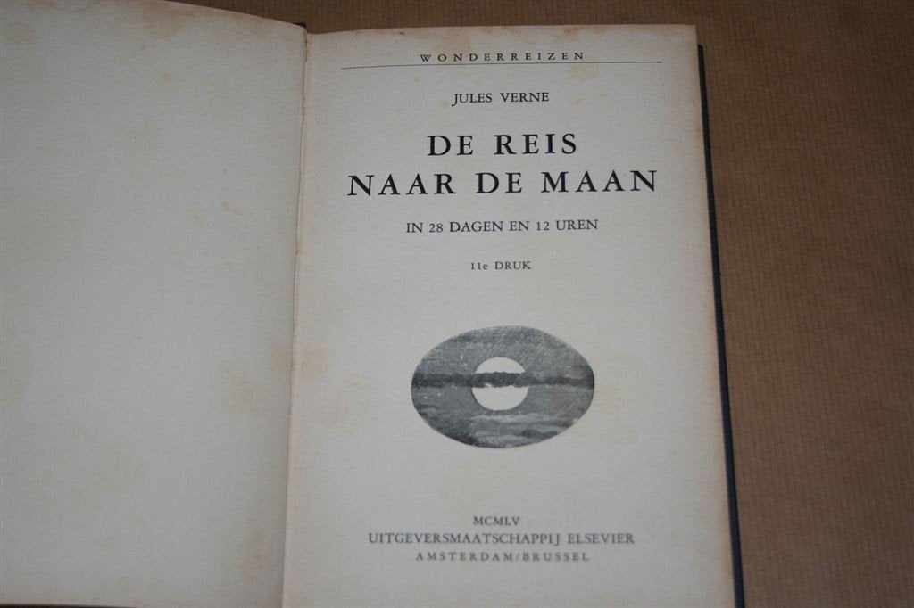 De reis naar de maan. Jules Verne Wonderreizen. 1955., Ophalen of Verzenden, Gelezen