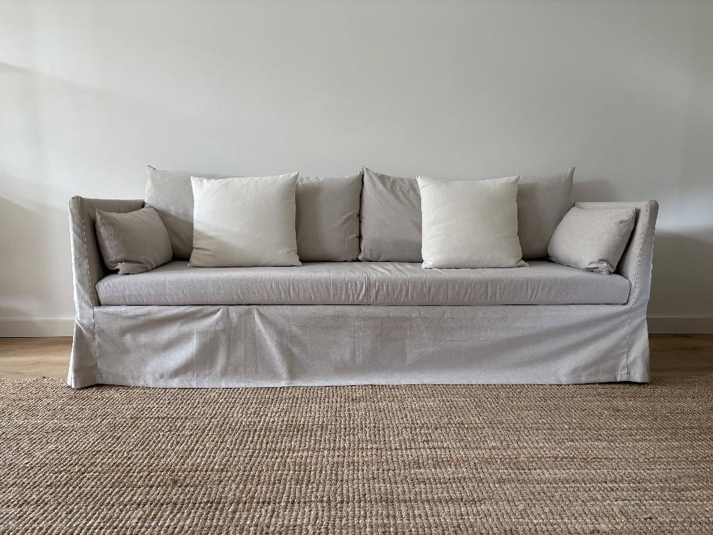 IKEA sofa bed + footstool, Ophalen, Gebruikt, Tweepersoons, 80 cm