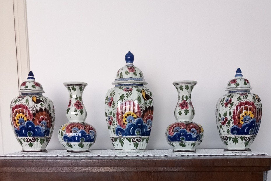 5 delig kaststel, Handgeschilderd, 175 euro, Antiek en Kunst, Ophalen